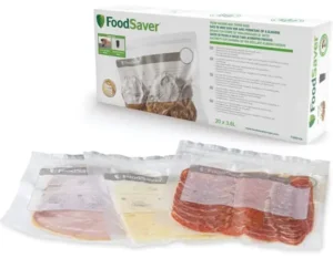 20 bolsas de vacío tipo zip o cremallera FoodSaver con válvula de vacío de tamaño grande (3,8l)